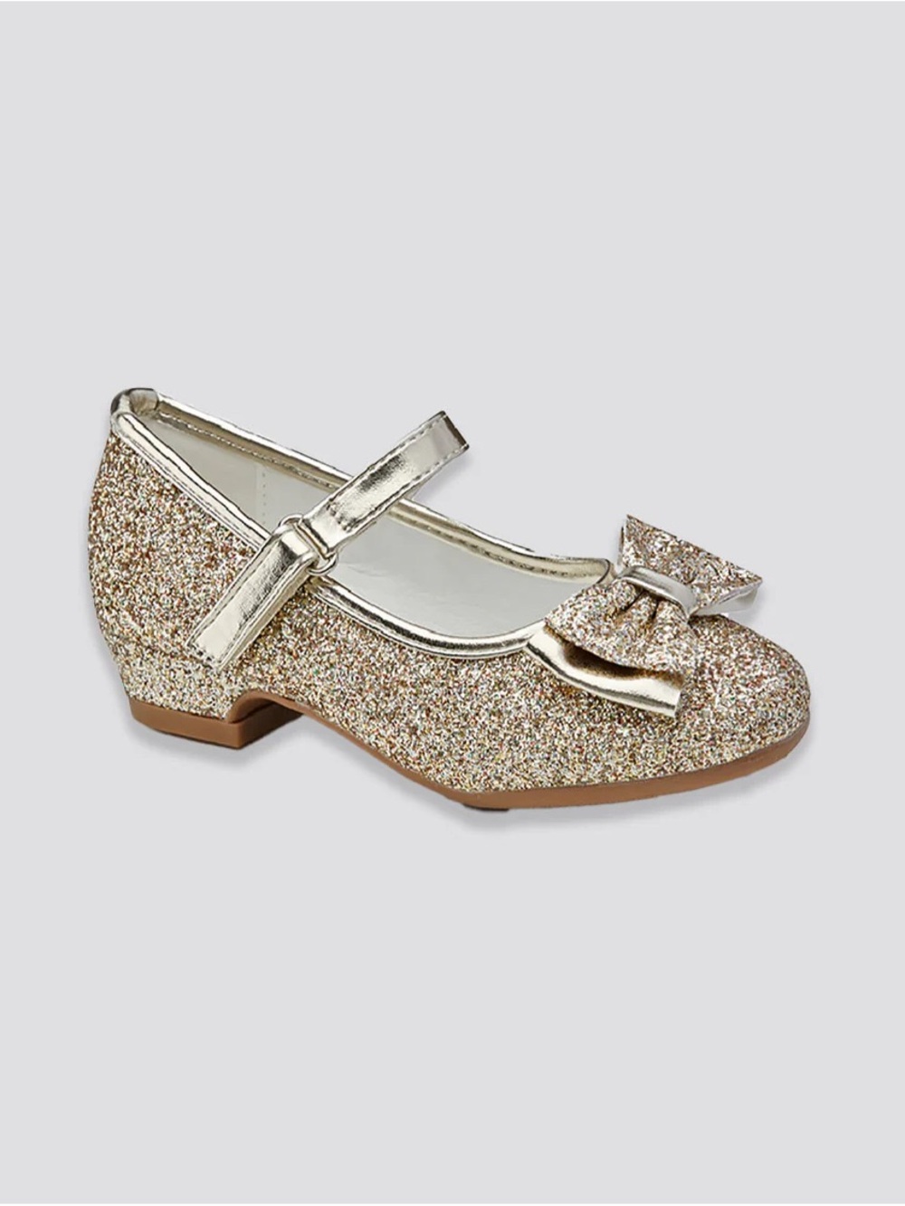 Girls Sparkle Bow Mary Jane Dress Shoes in Gold - Picture 4 of 5